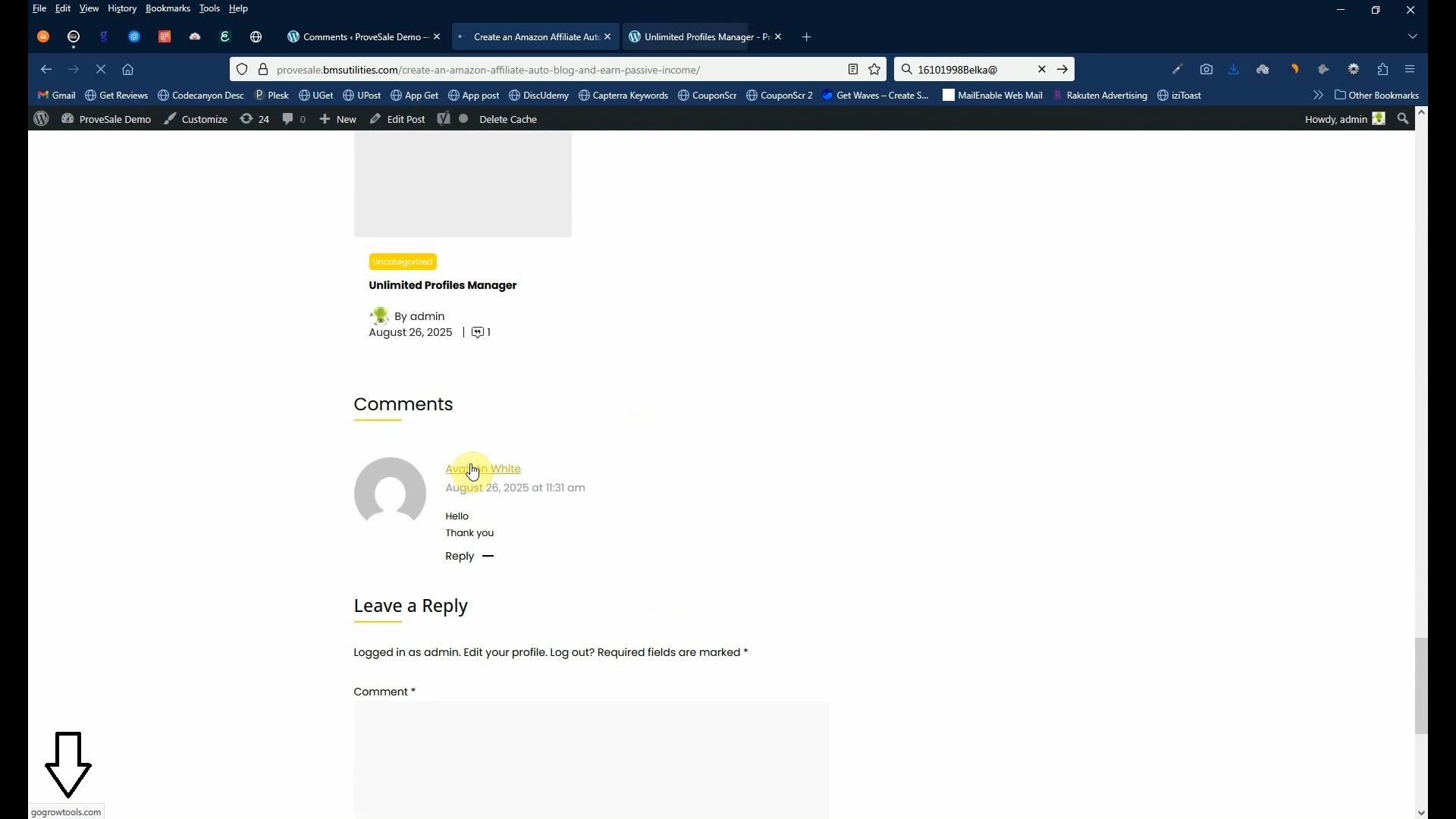 WordPress Bulk Comments AutoPoster Screenshot